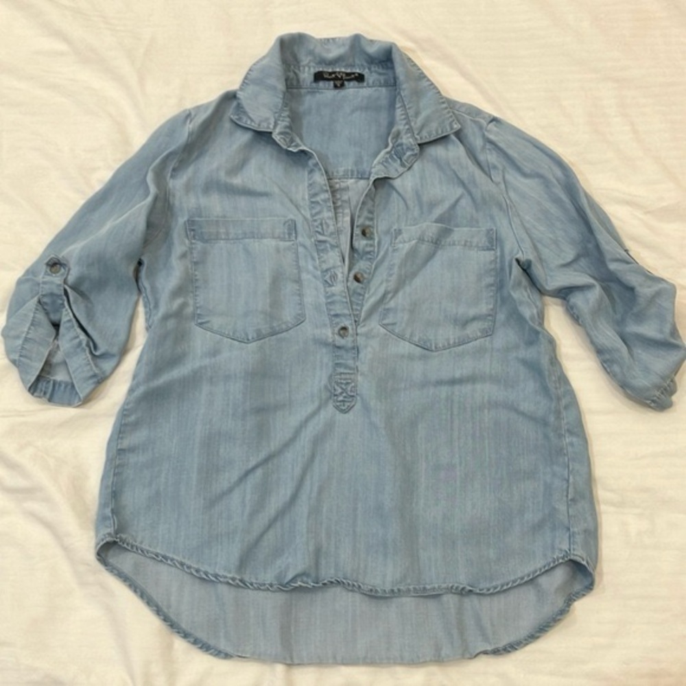 Light Blue Button-Up Blouse